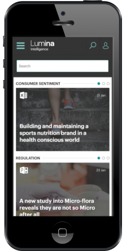 Lumina Intelligence dashboard on smartphone